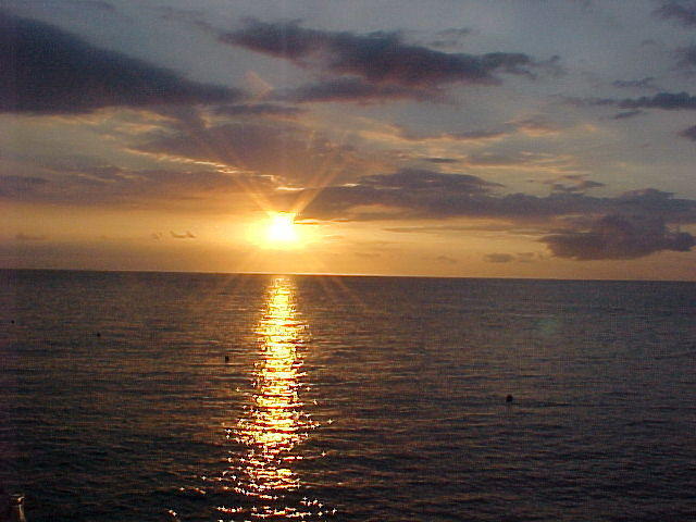 on the rocks sunset
