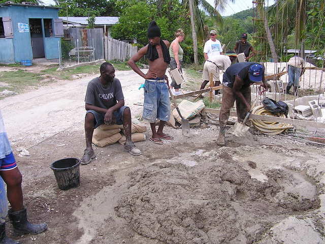 Mixing cement