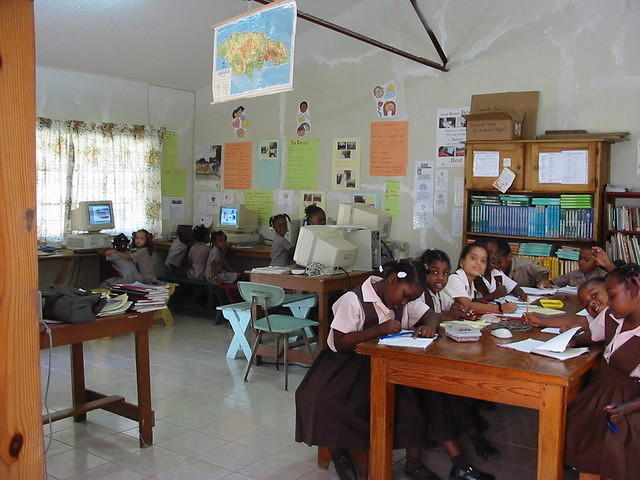 Computer lessons, courtesy of Easy Rock for Grade 4 & Kindergarten 2 at Whitehall School