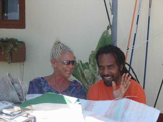 Gail chit chats to one of Easy Rock;s regulars
