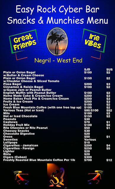 And here's the New Look Snacks Menu too!