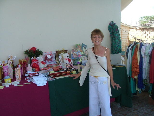 Theresa & her Christmas gift stall