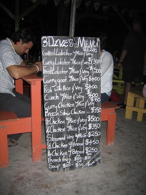 3 DIVES MENU