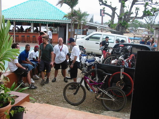 Rusty's Bicycle Race crew drop in the day before one Yard Sale