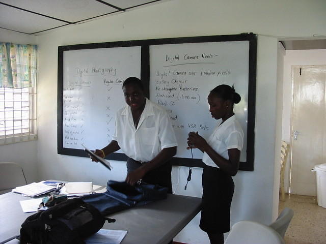 Alden & Nicola ready for class in the Classroom