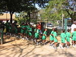 Whitehall School kids on their way to their yearly sports day