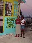 Sandra & her tasty fried fish right next to EZ