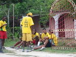 Team Captain 22 Pac coaches our side at half time