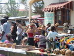 Crowds of people arrived throughout the day