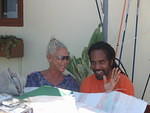 Gail chit chats to one of Easy Rock;s regulars