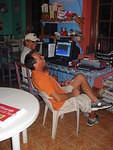 John Wayne & William enjoying a joke. John Wayne is playing DJ for the night just before he leaves us for the summer