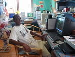 Kemar, Rickey's 14 year old son works with us at weekends and times when he is not in school. Kemar attends Green Island School.