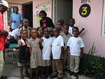 Back at school later showing off their Beaches T Shirts