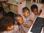 We love our computer class and always take it very seriously with our Computer Teacher Mrs McKenzie, who is from Liverpool, Grea