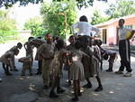 Kindergarten 1 & 2 learn a traditional Jamaican dance for a show they are going to perform in