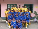 Girls & boys teams after a serious competition - the girls won & the boys lost!