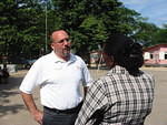Sandals new Chief Executive joins the party and is chatting to Headteacher Mrs Myrie who began the school on Red Ground 20 years