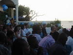 lots of guests, the decorations were beautiful