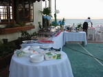 With a delicious buffet