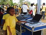 Shane & I check out the Sound System being operated from a Laptop Computer