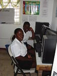 Cavia & Nicola in the computer room