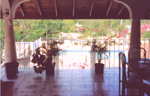View from resturant, looking down onto pool area