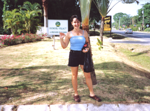 Selina waving good-bye~just delivered some Blue Mt. coffee freshly roasted by Big Roy